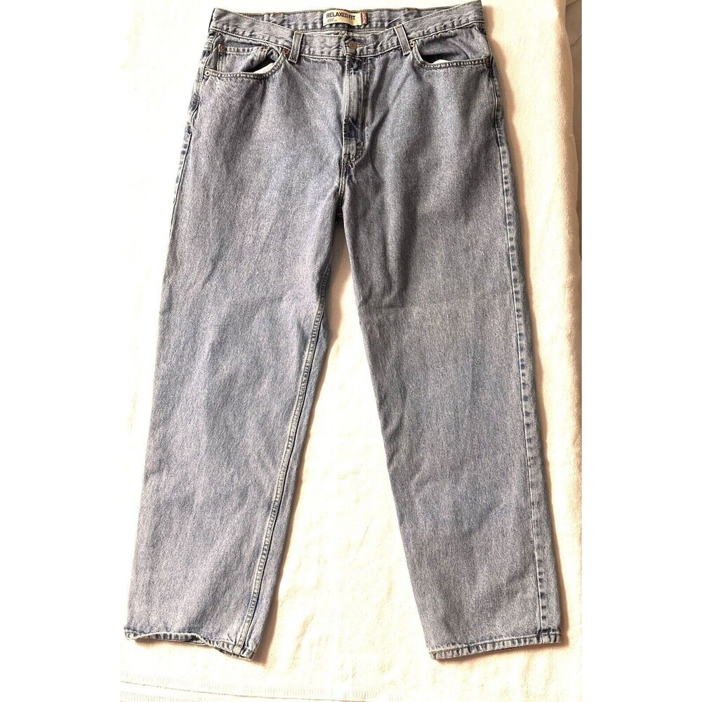 Levis 550 Jeans Mens 42x32 Blue Relaxed Fit Light Wash 90s Y2K Style Baggy